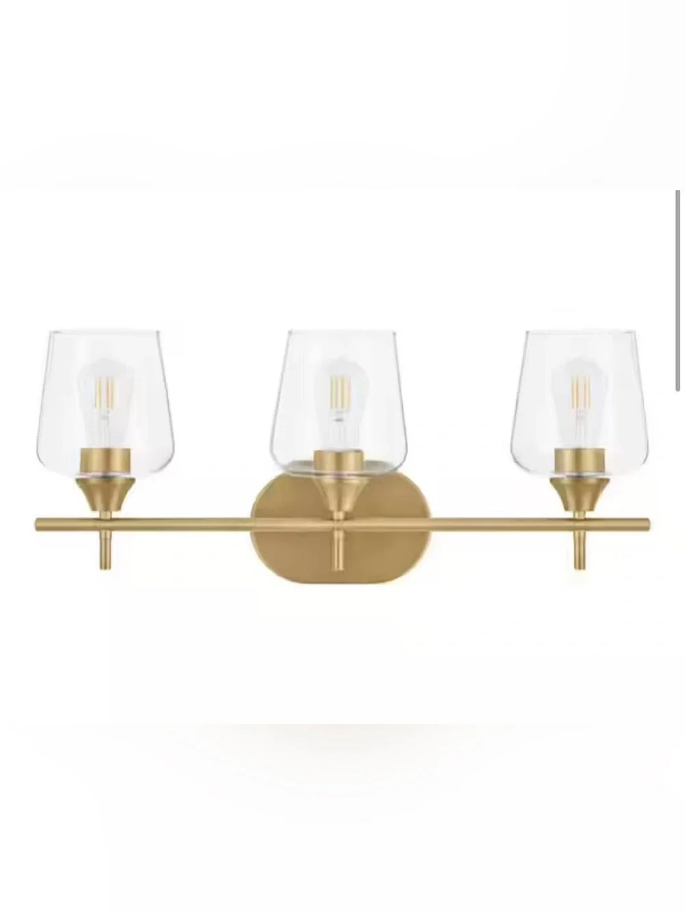 New Hampton Bay Pavlen Antique Brass Vanity Light with Clear Glass